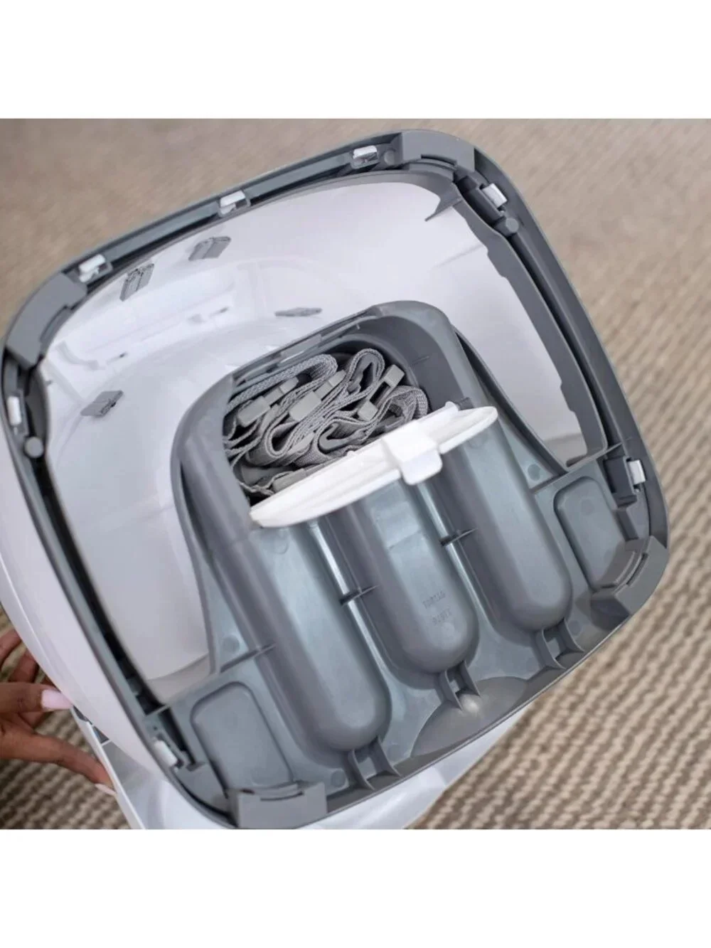 2-in-1 Baby Booster Feeding & Floor Seat with Self-Storing Tray - Mist Color